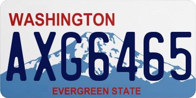 WA license plate AXG6465