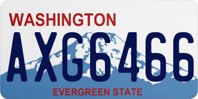 WA license plate AXG6466