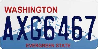WA license plate AXG6467