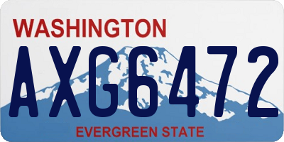 WA license plate AXG6472