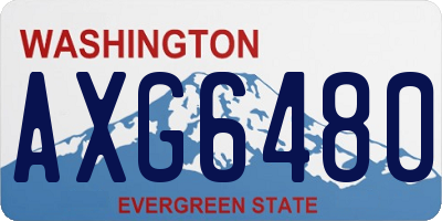WA license plate AXG6480
