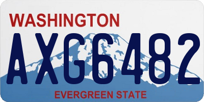WA license plate AXG6482