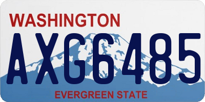 WA license plate AXG6485