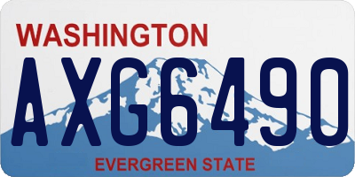 WA license plate AXG6490