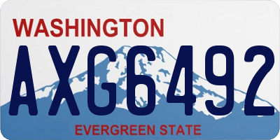 WA license plate AXG6492