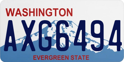 WA license plate AXG6494