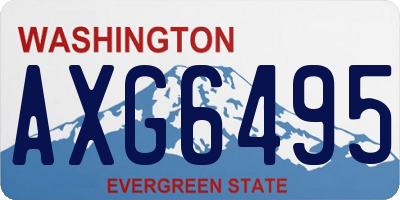WA license plate AXG6495