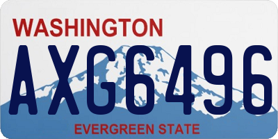 WA license plate AXG6496