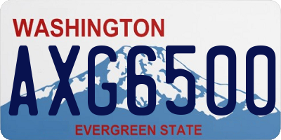 WA license plate AXG6500