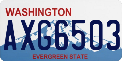 WA license plate AXG6503