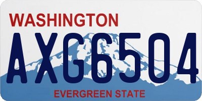 WA license plate AXG6504