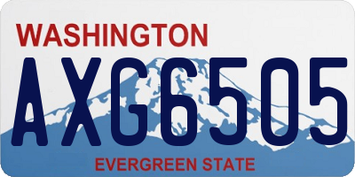 WA license plate AXG6505
