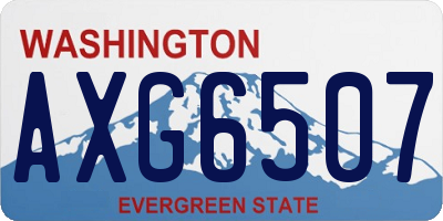 WA license plate AXG6507