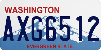 WA license plate AXG6512