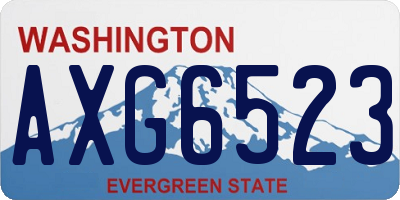 WA license plate AXG6523