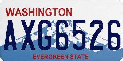WA license plate AXG6526