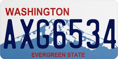 WA license plate AXG6534