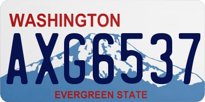 WA license plate AXG6537