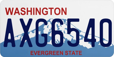 WA license plate AXG6540
