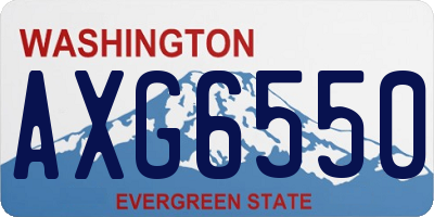 WA license plate AXG6550
