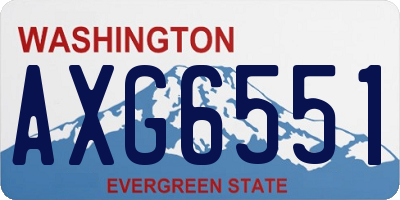 WA license plate AXG6551