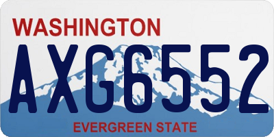 WA license plate AXG6552