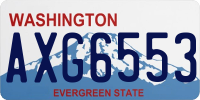 WA license plate AXG6553