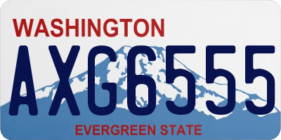 WA license plate AXG6555