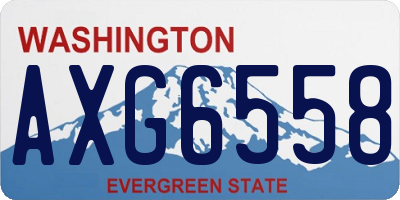 WA license plate AXG6558