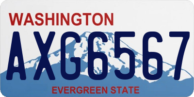 WA license plate AXG6567