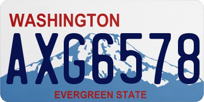 WA license plate AXG6578