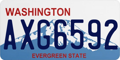 WA license plate AXG6592