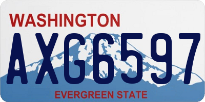 WA license plate AXG6597