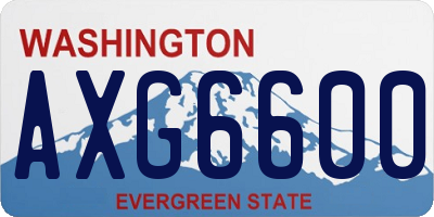 WA license plate AXG6600