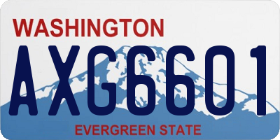 WA license plate AXG6601