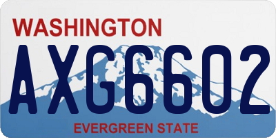WA license plate AXG6602