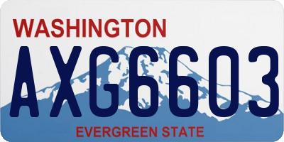 WA license plate AXG6603