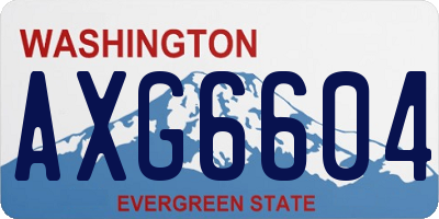 WA license plate AXG6604