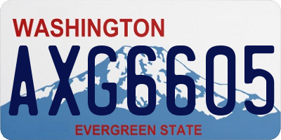 WA license plate AXG6605