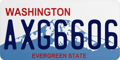 WA license plate AXG6606