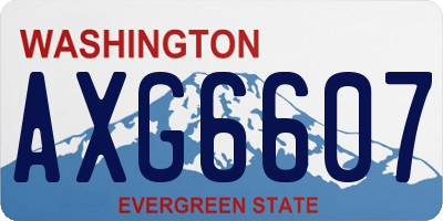 WA license plate AXG6607