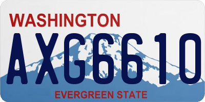 WA license plate AXG6610