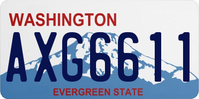 WA license plate AXG6611