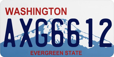 WA license plate AXG6612