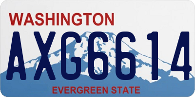 WA license plate AXG6614