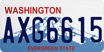 WA license plate AXG6615