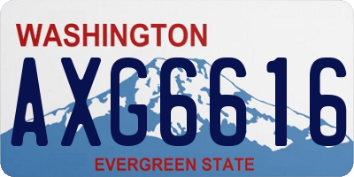 WA license plate AXG6616