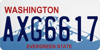WA license plate AXG6617