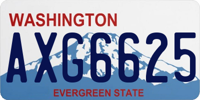 WA license plate AXG6625