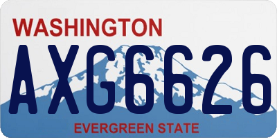 WA license plate AXG6626